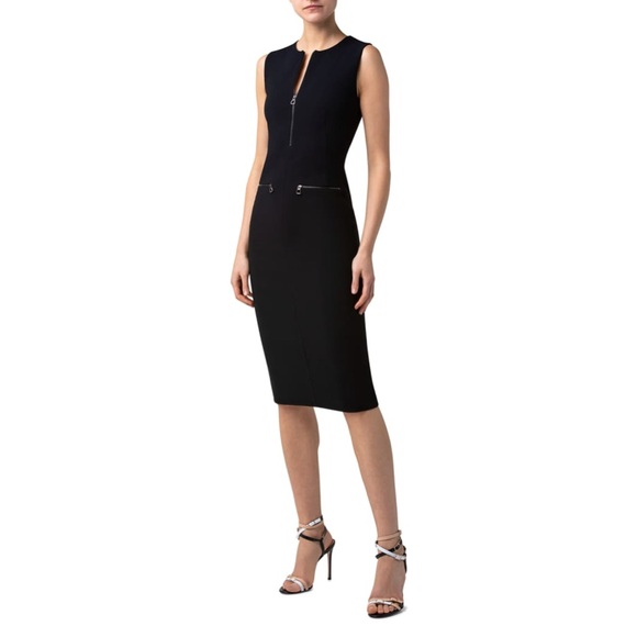 Akris New Double Face Wool Sleeveless Midi Sheath Dress Size US 4
